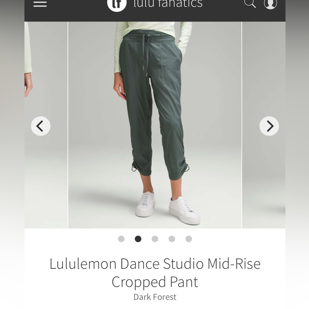 Lululemon Dance Studio Dark Forest Crop Pants- EUC Like new